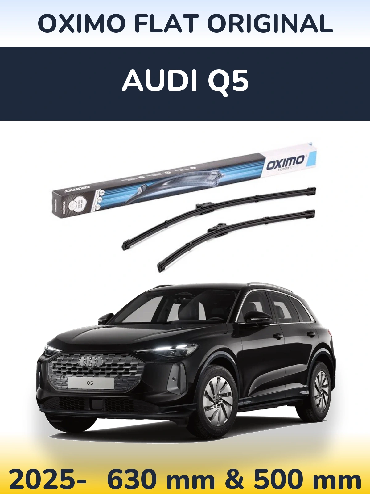 Front wiper blade set Oximo Flat Original 600 & 500 mm for Audi Q5 2025-2026