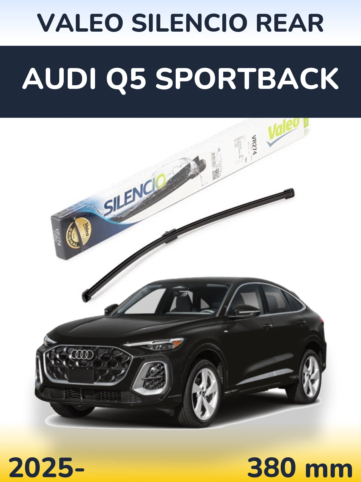 Rear wiper blade Valeo Silencio Rear 380 mm for Audi Q5 Sportback 2025-2026