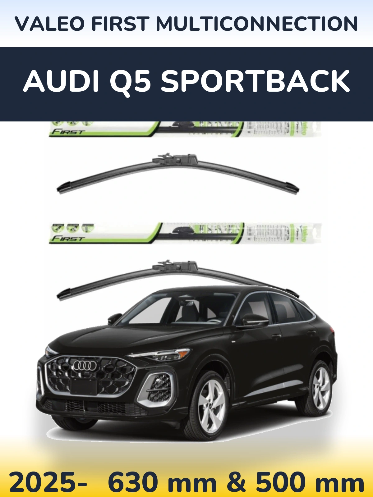 Комплект передних дворников Valeo First MultiConnection 600 & 500 мм для Audi Q5 Sportback 2025-2026