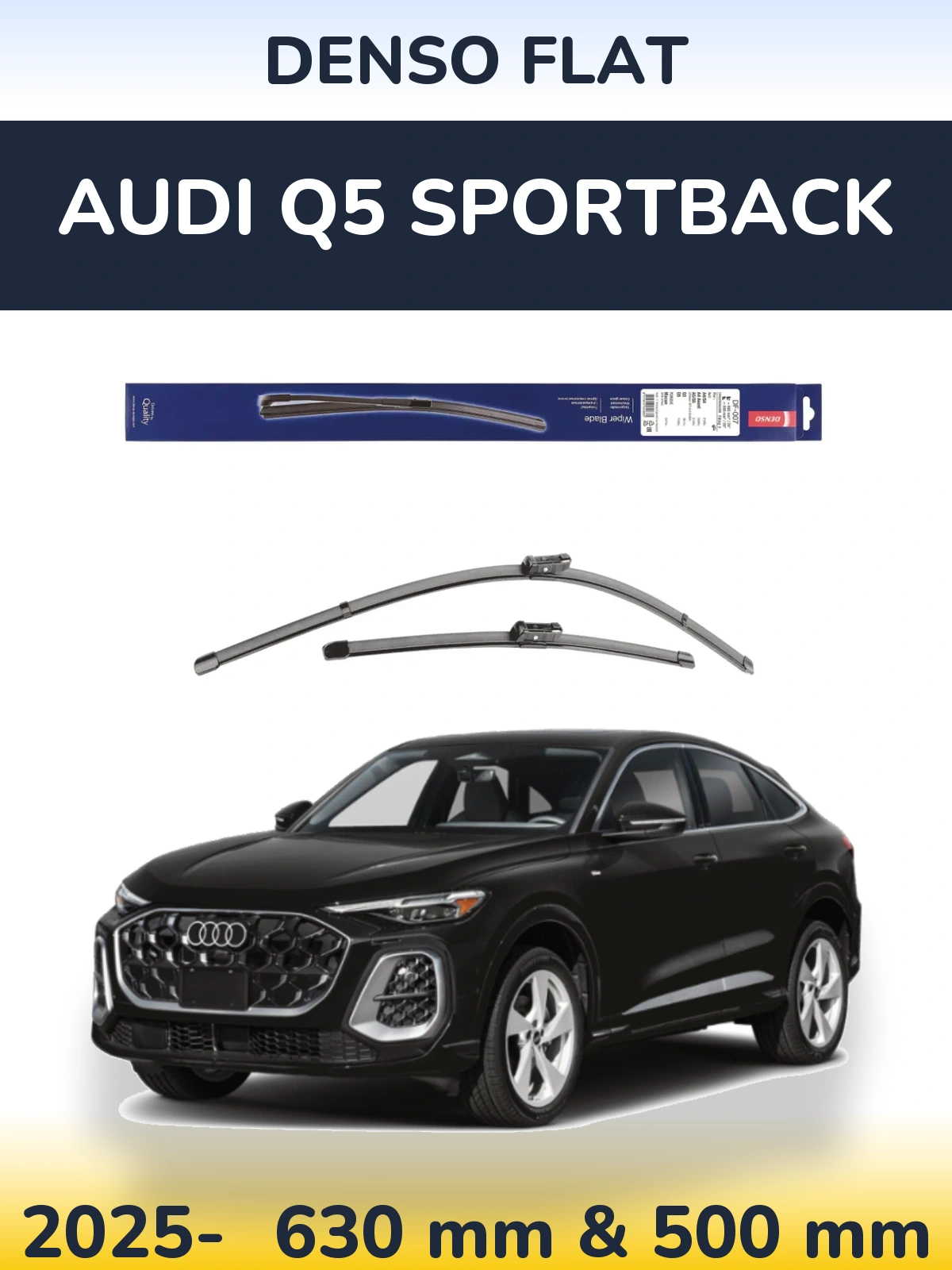 Комплект передних дворников Denso Flat 600 & 500 мм для Audi Q5 Sportback 2025-2026
