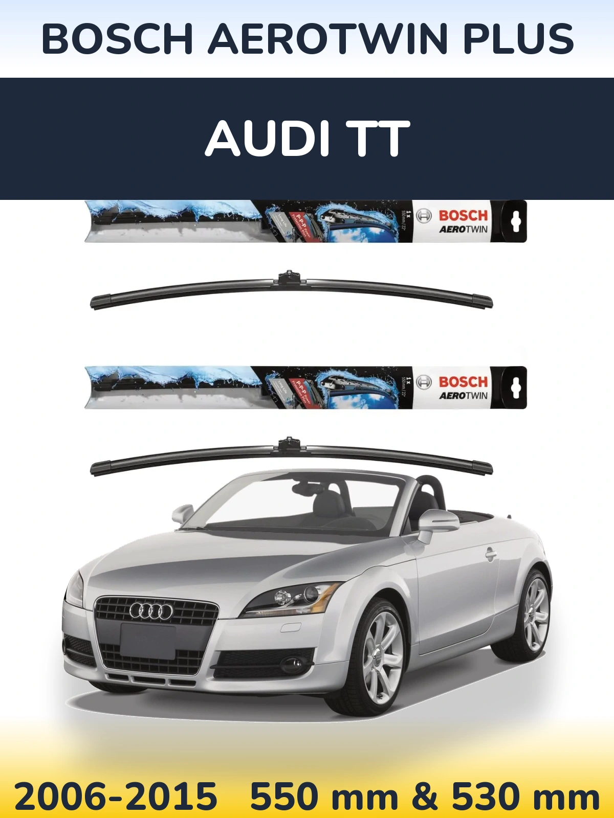 Комплект передних дворников BOSCH AeroTwin Plus 550 & 530 мм для Audi TT 2006-2015