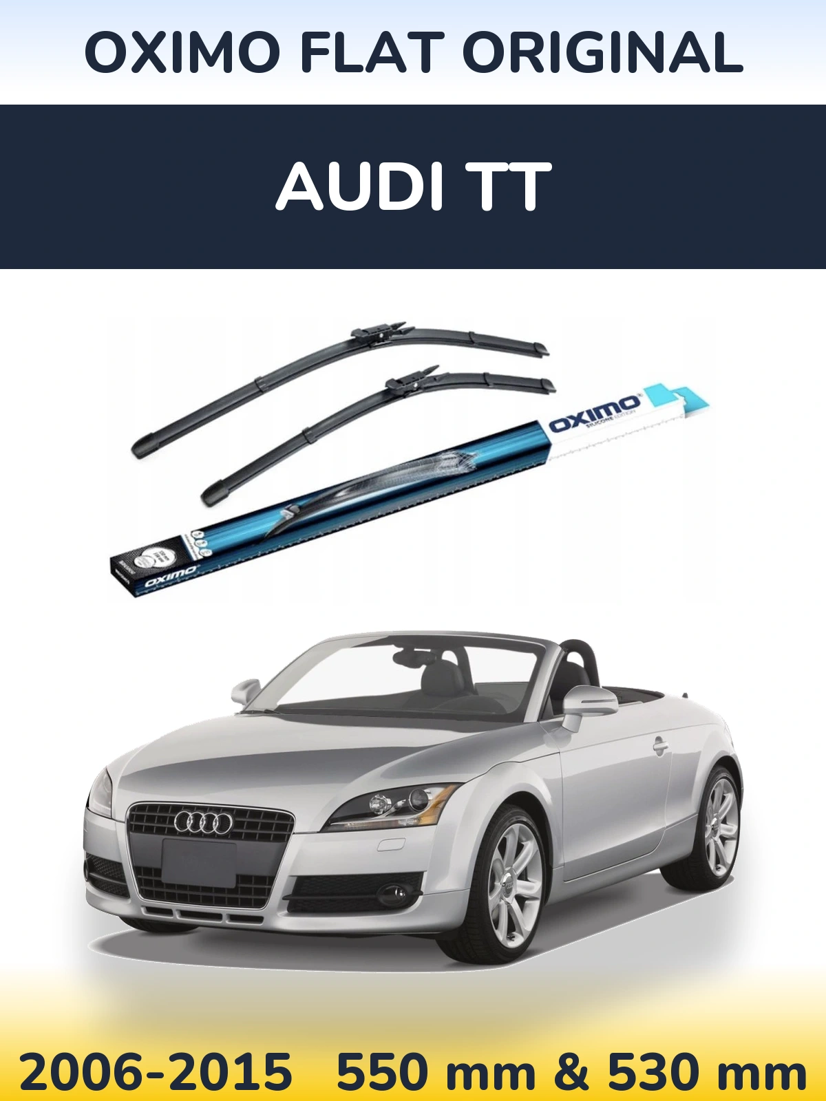 Front wiper blade set Oximo Flat Original 550 & 530 мм for Audi TT 2006-2015