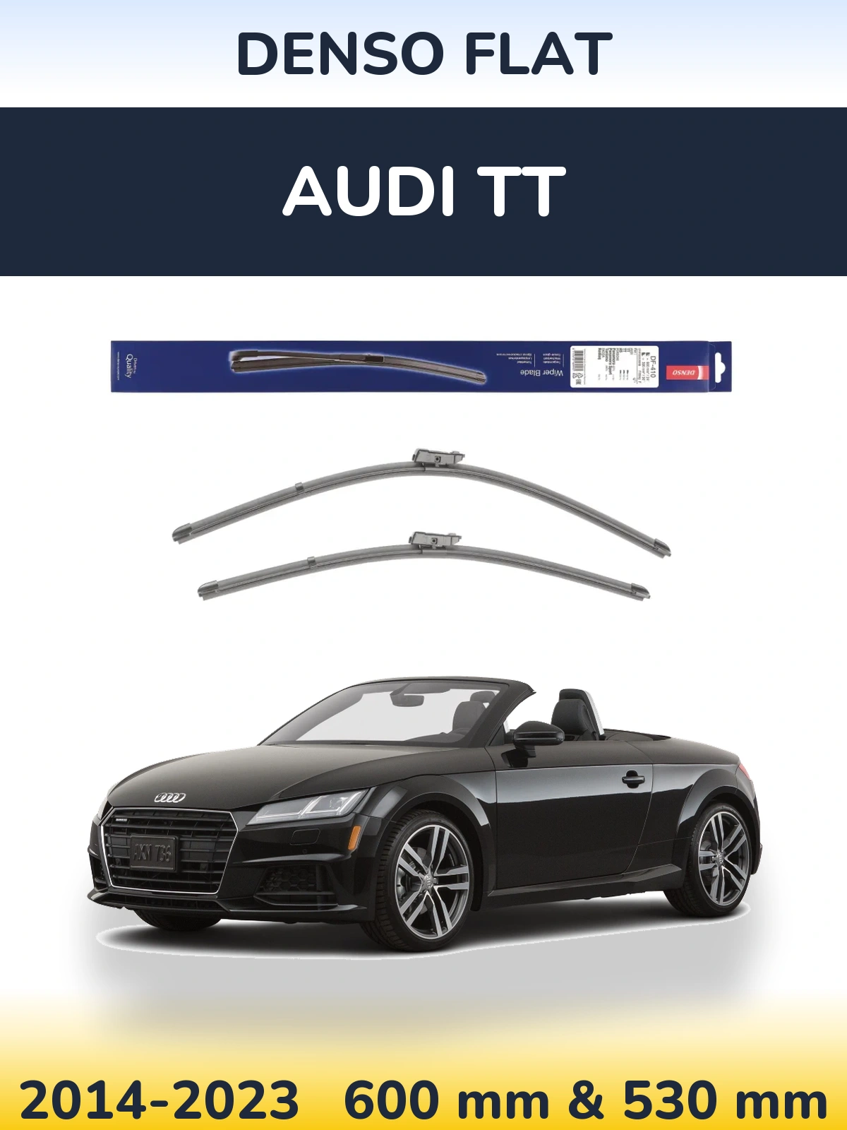 Front wiper blade set Denso Flat 600 & 520 мм for Audi TT 2014-2023