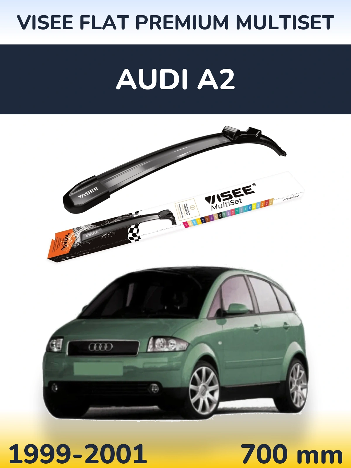 Передний дворник VISEE FLAT PREMIUM MultiSet 700 мм для Audi A2 1999-2001