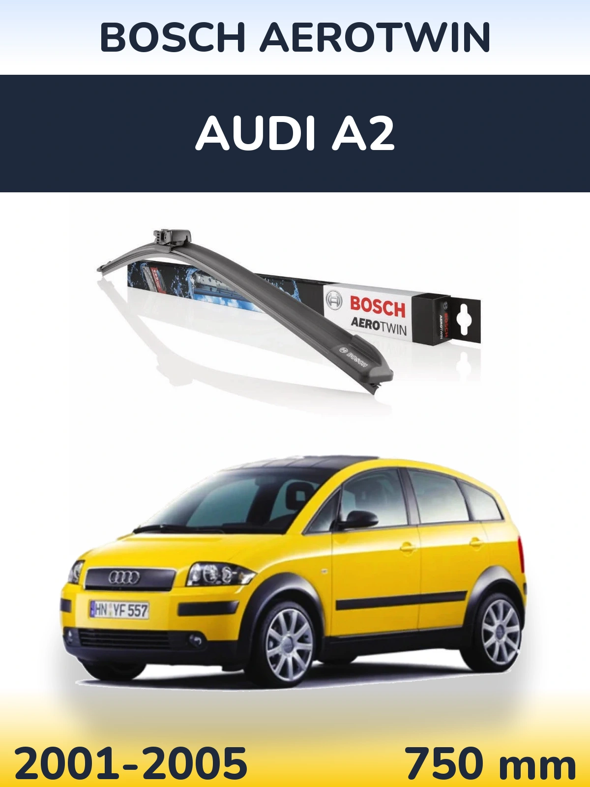Przednia wycieraczka BOSCH AeroTwin 750 mm do Audi A2 2001-2005
