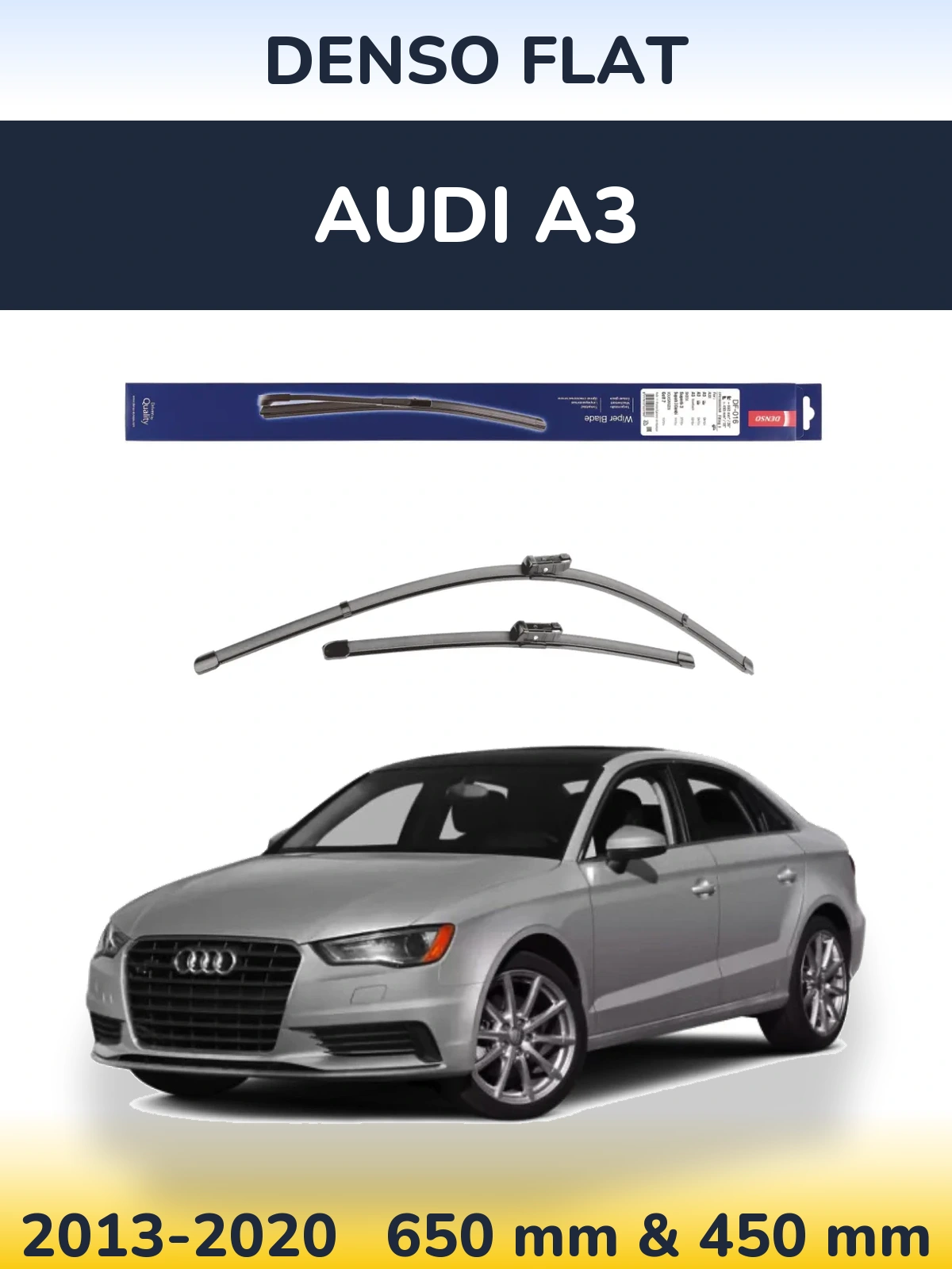 Komplet przednich wycieraczek Denso Flat 650 & 450 mm do Audi A3 2013-2020