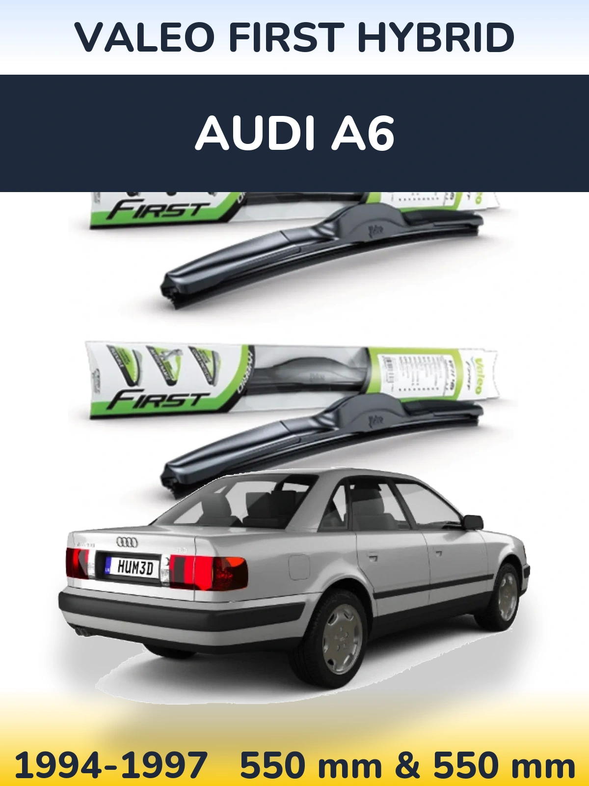 Комплект передних дворников Valeo First Hybrid 550 & 550 мм для Audi A6 1994-1997