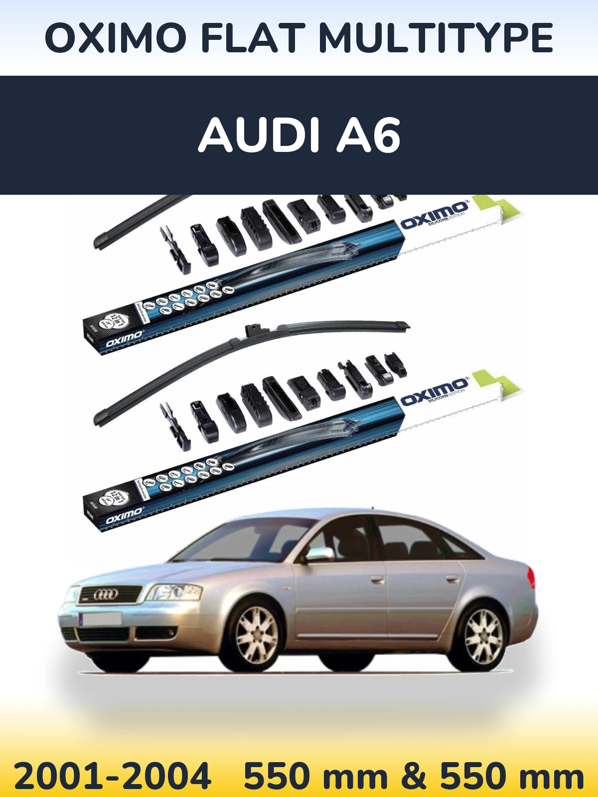 Komplet przednich wycieraczek Oximo Flat MultiType 550 & 550 mm do Audi A6 2001-2004