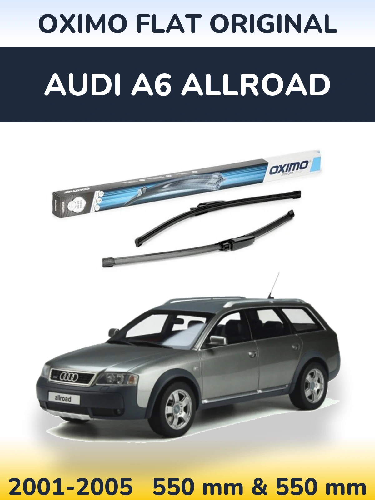 Front wiper blade set Oximo Flat Original 550 & 550 mm for Audi A6 Allroad 2001-2005