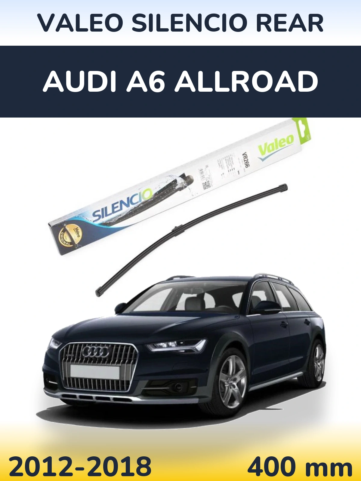 Rear wiper blade Valeo Silencio Rear 400 mm for Audi A6 Allroad 2012-2018
