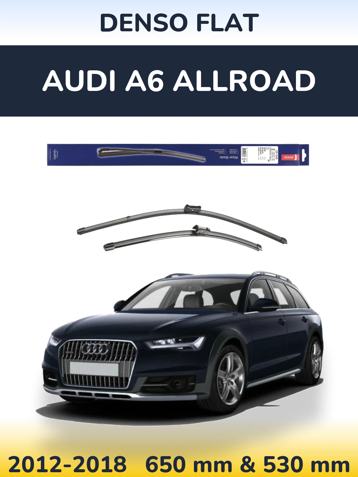 Komplet przednich wycieraczek Denso Flat 640 & 520 mm do Audi A6 Allroad 2012-2018