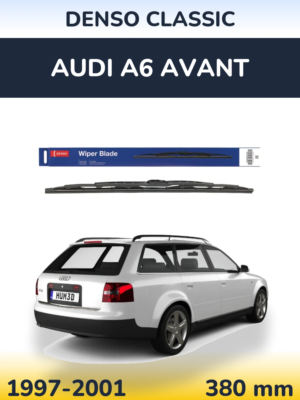 Rear wiper blade Denso Classic 380 мм for Audi A6 Avant 1997-2001