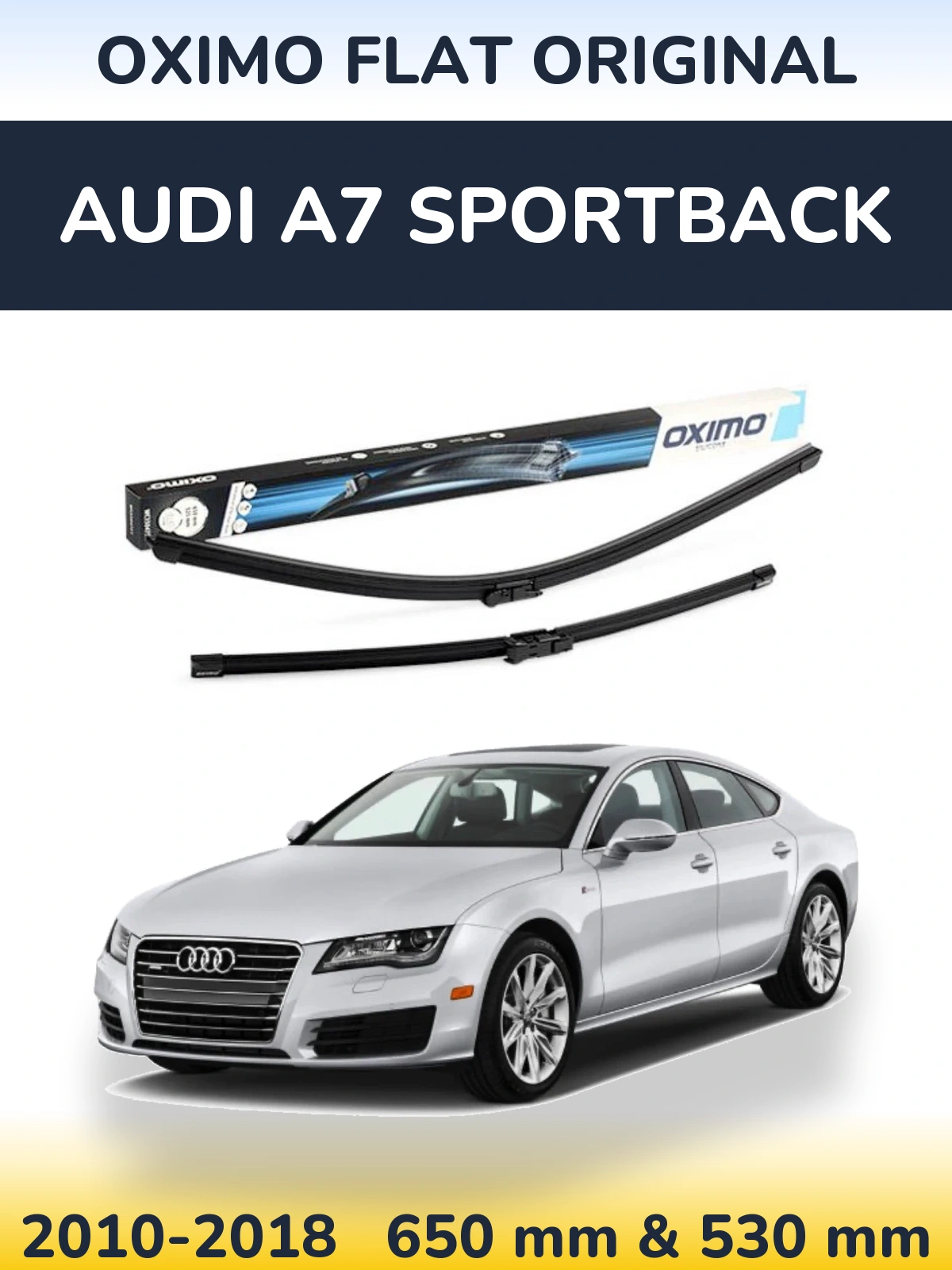 Комплект передних дворников Oximo Flat Original 650 & 530 мм для Audi A7 Sportback 2010-2018