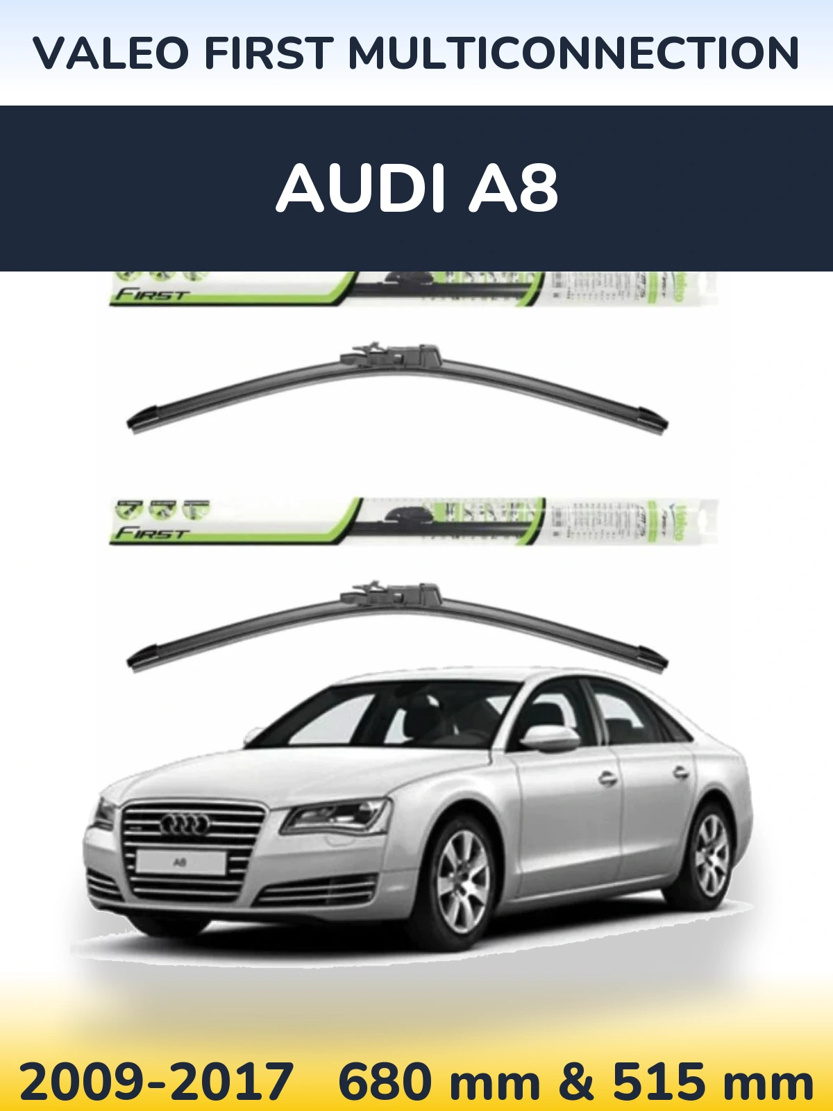 Komplet przednich wycieraczek Valeo First MultiConnection 700 & 500 mm do Audi A8 2009-2017