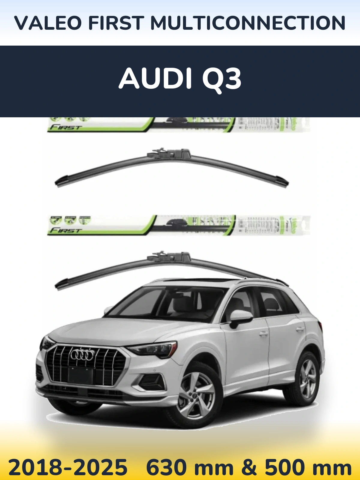 Комплект передних дворников Valeo First MultiConnection 600 & 500 мм для Audi Q3 2018-2025