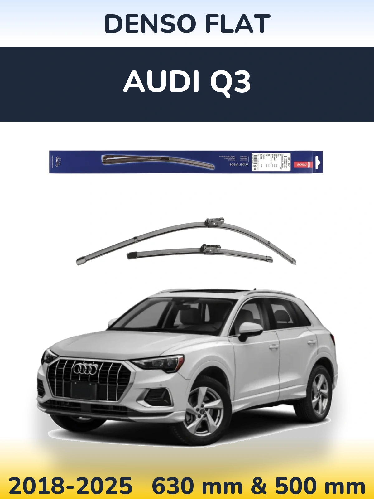 Комплект передніх щіток Denso Flat 600 & 500 мм для Audi Q3 2018-2025