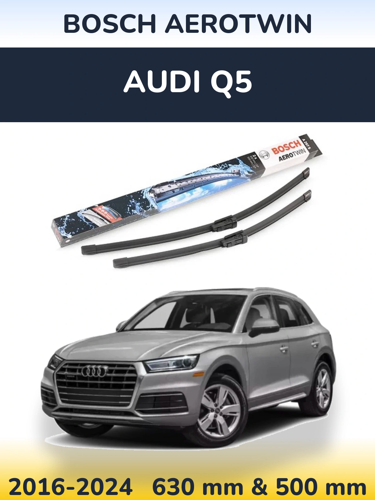 Komplet przednich wycieraczek BOSCH AeroTwin 600 & 500 mm do Audi Q5 2016-2024