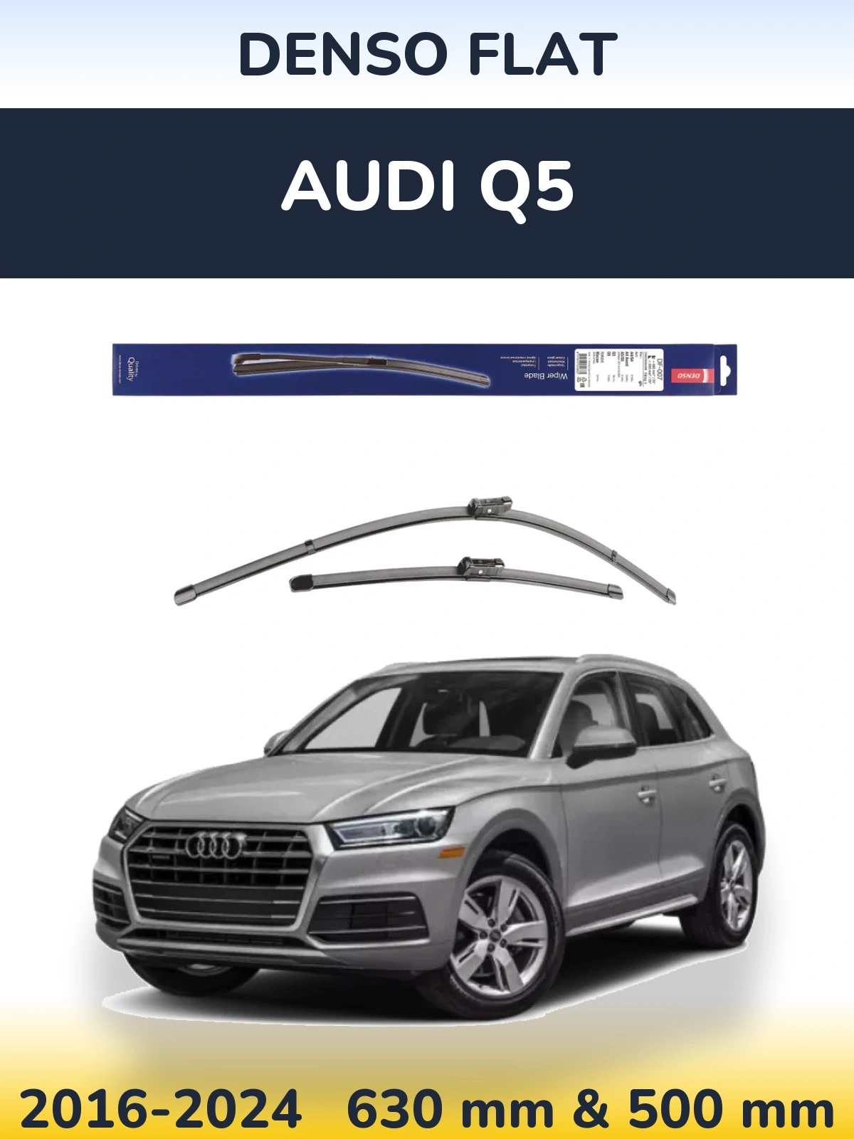 Комплект передніх щіток Denso Flat 600 & 500 мм для Audi Q5 2016-2024