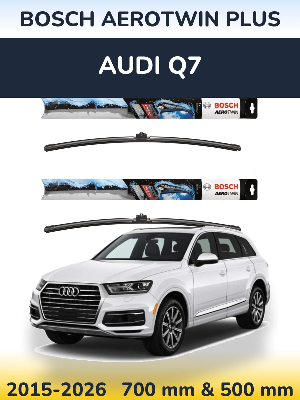 Комплект передних дворников BOSCH AeroTwin Plus 700 & 500 мм для Audi Q7 2015-2026
