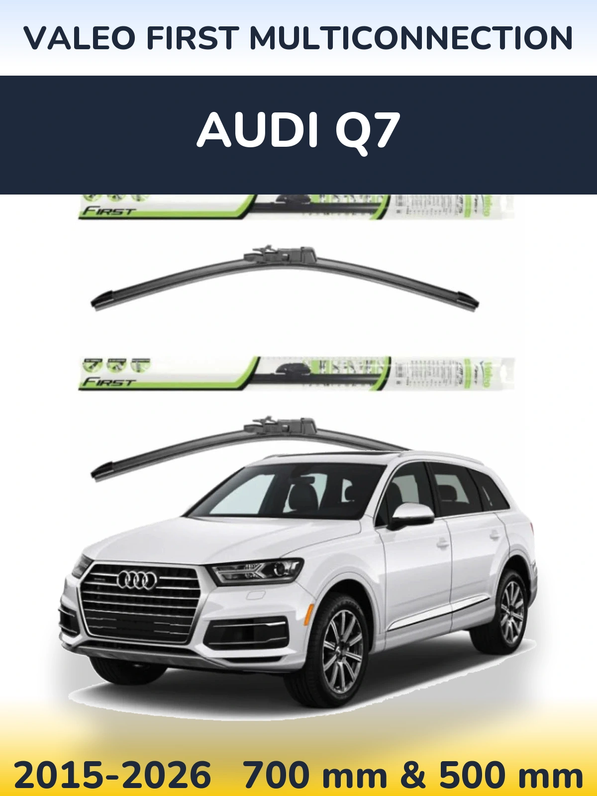 Комплект передних дворников Valeo First MultiConnection 700 & 500 мм для Audi Q7 2015-2026