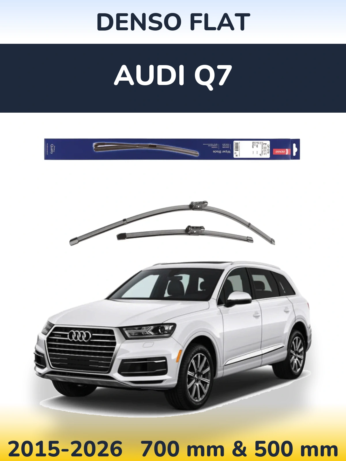 Комплект передних дворников Denso Flat 680 & 500 мм для Audi Q7 2015-2026