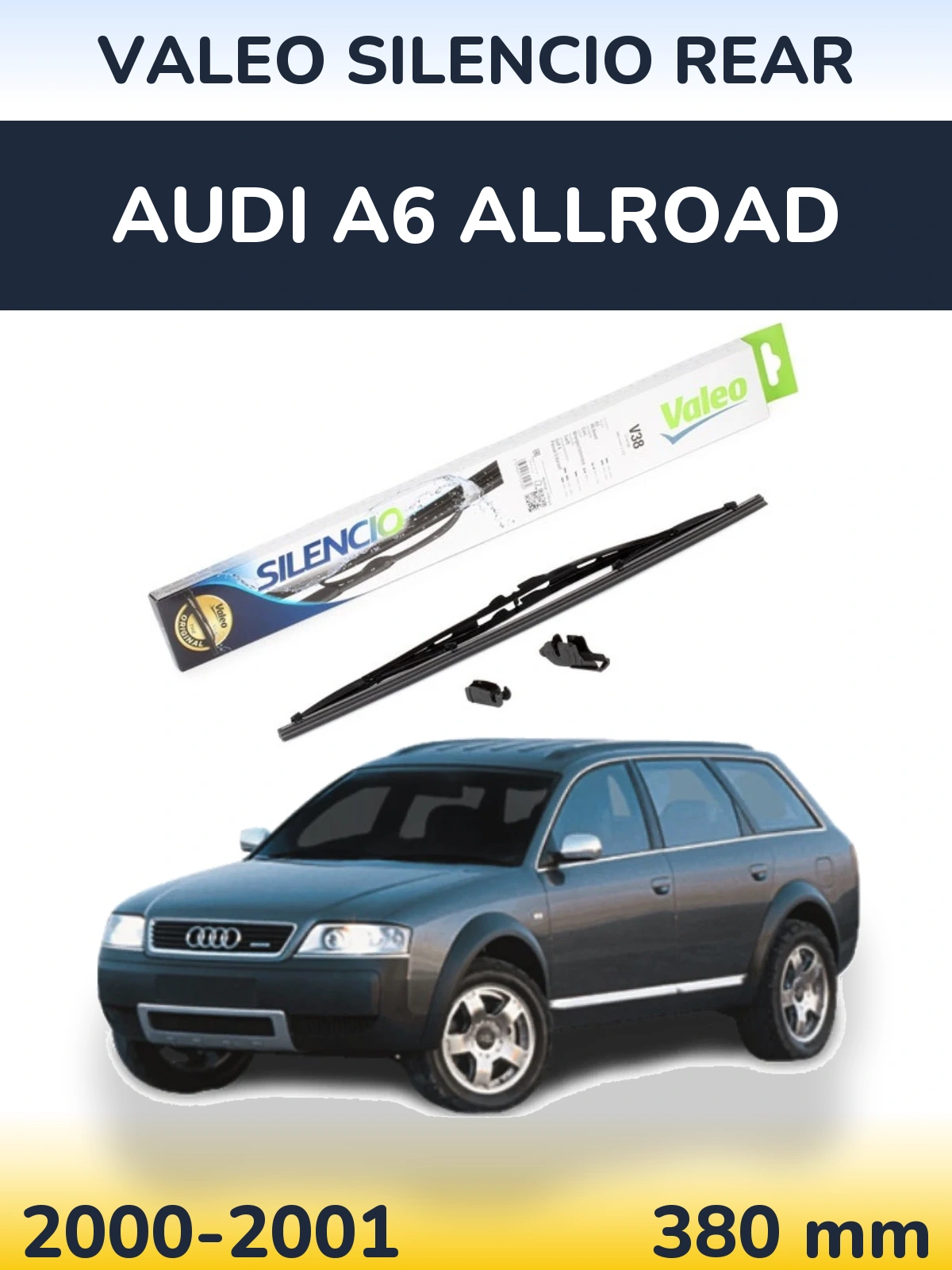 Rear wiper blade Valeo Silencio Rear 380 мм for Audi A6 Allroad 2000-2001