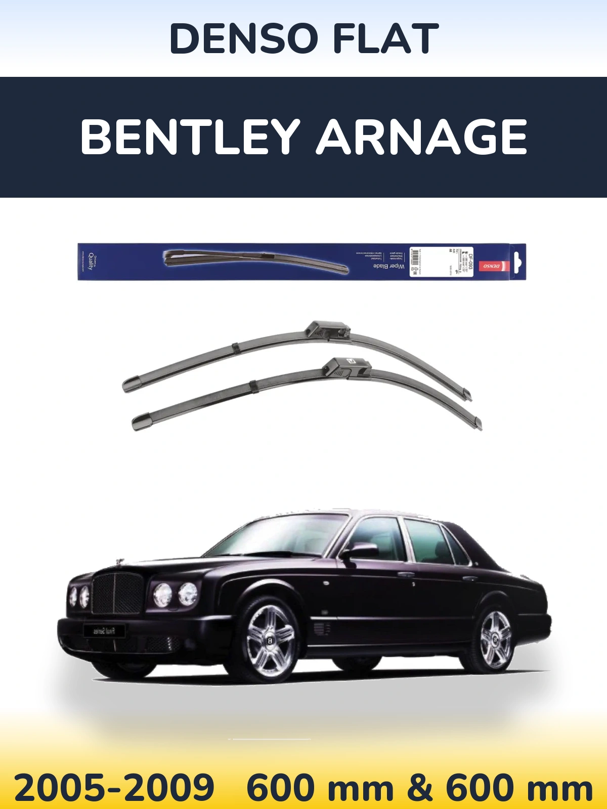 Front wiper blade set Denso Flat 590 & 580 мм for Bentley Arnage 2005-2009