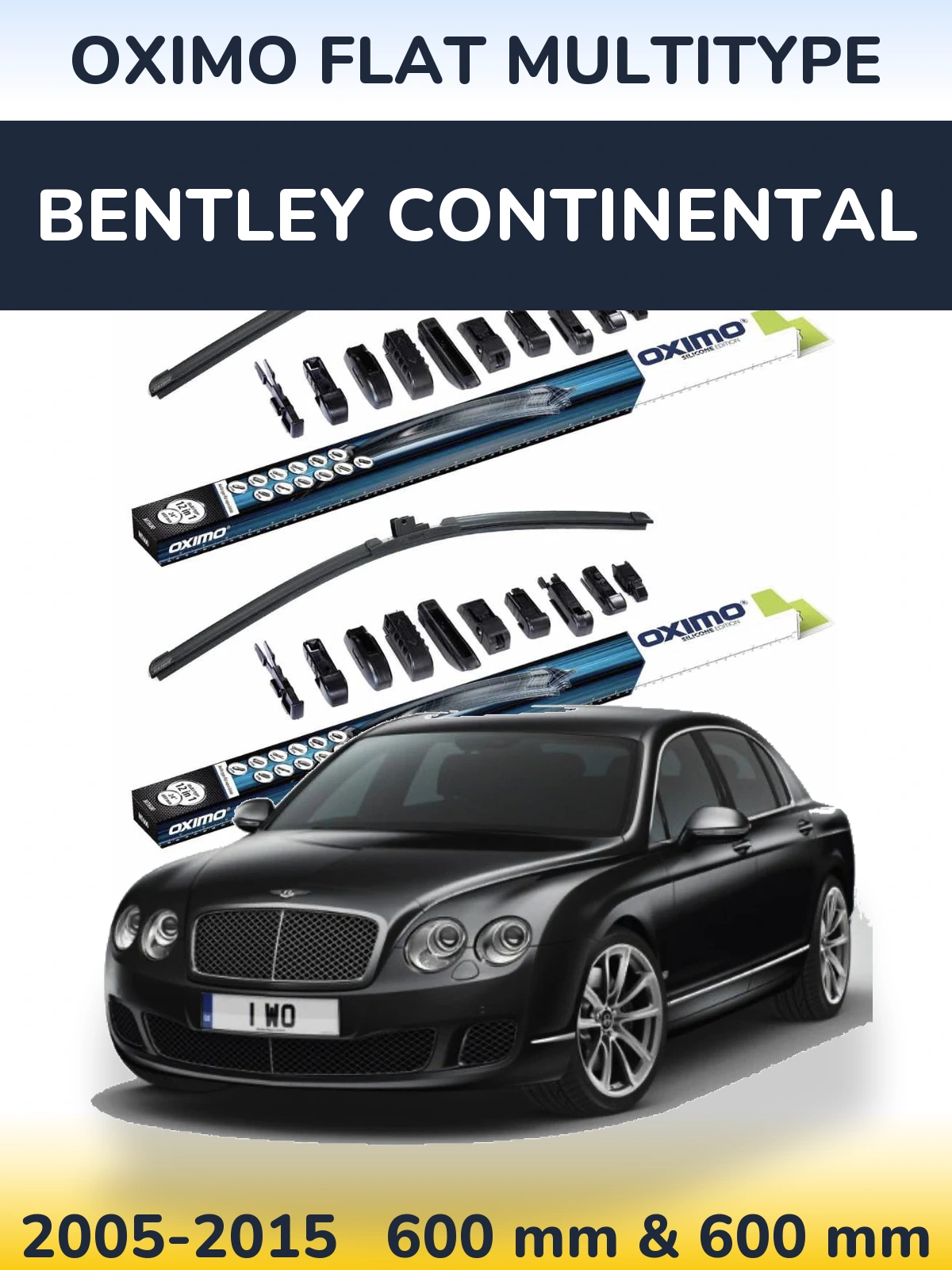 Комплект передніх щіток Oximo Flat MultiТипe 600 & 600 мм для Bentley Continental 2005-2015