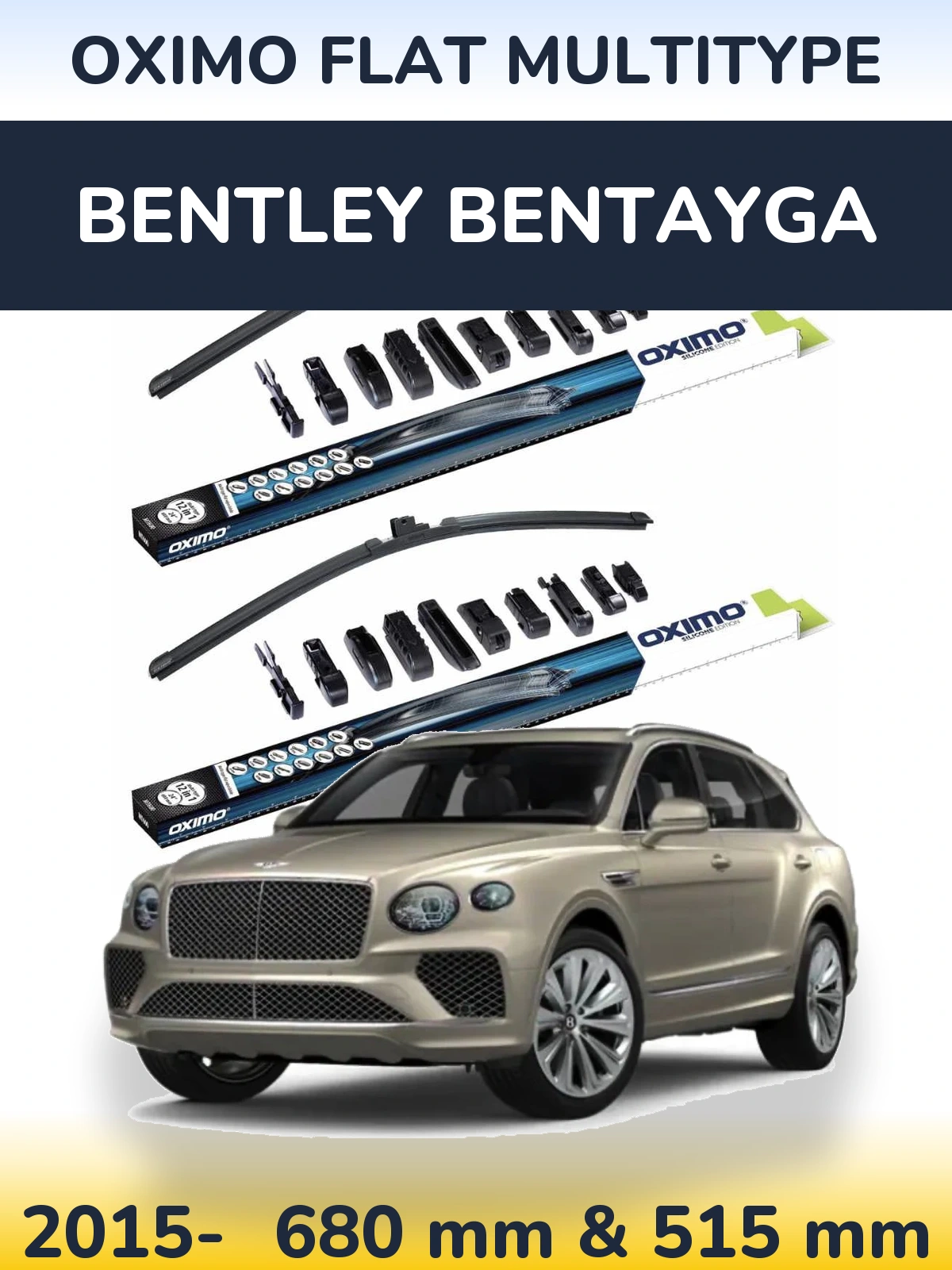 Front wiper blade set Oximo Flat MultiTypee 700 & 500 мм for Bentley Bentayga 2015-2026