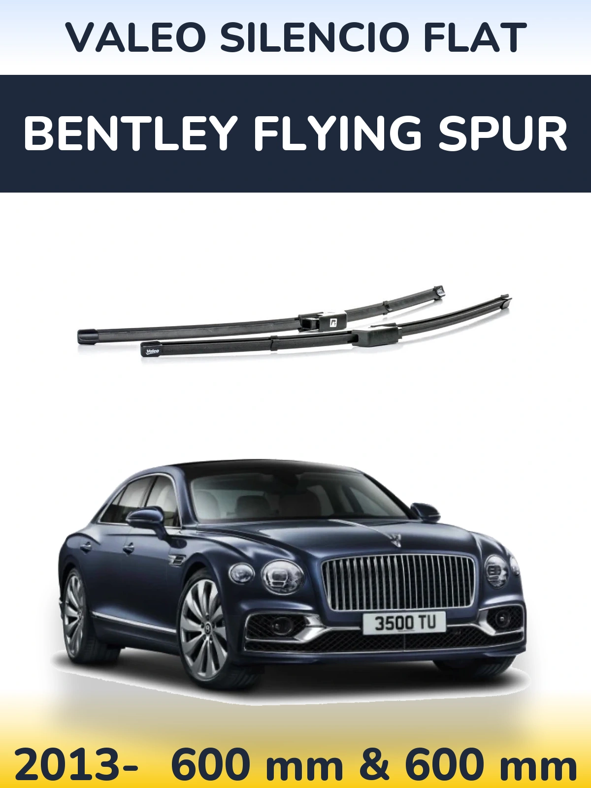 Комплект передних дворников Valeo Silencio Flat 590 & 580 мм для Bentley Flying Spur 2013-2026