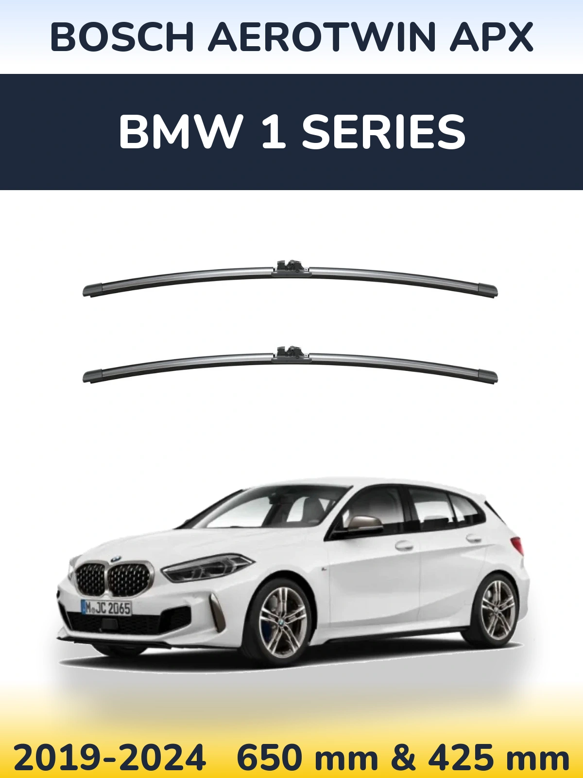 Front wiper blade set BOSCH AeroTwin APX 650 & 425 мм for BMW 1 Series 2019-2024