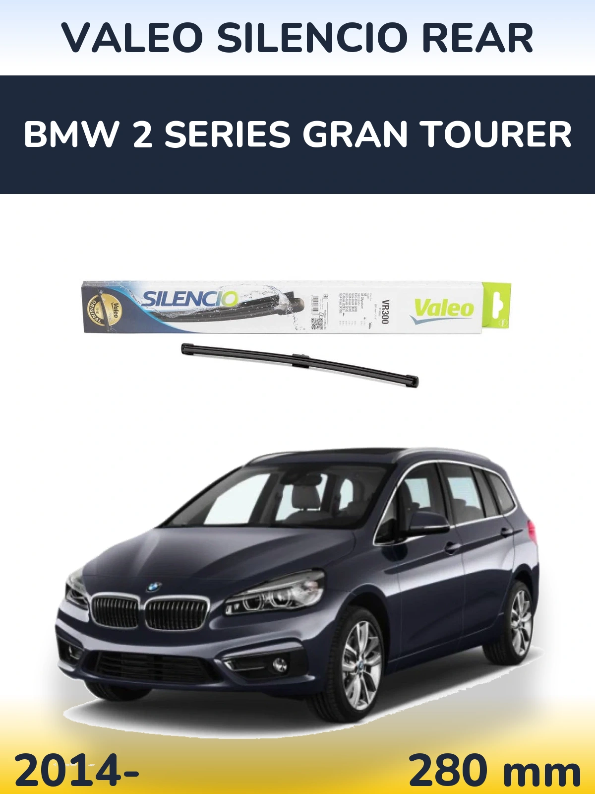 Rear wiper blade Valeo Silencio Rear 285 мм for BMW 2 Series Gran Tourer 2014-2026