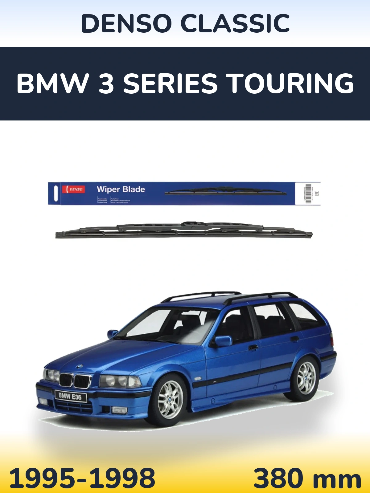 Tylna wycieraczka Denso Classic 380 mm do BMW Seria 3 Touring 1995-1998