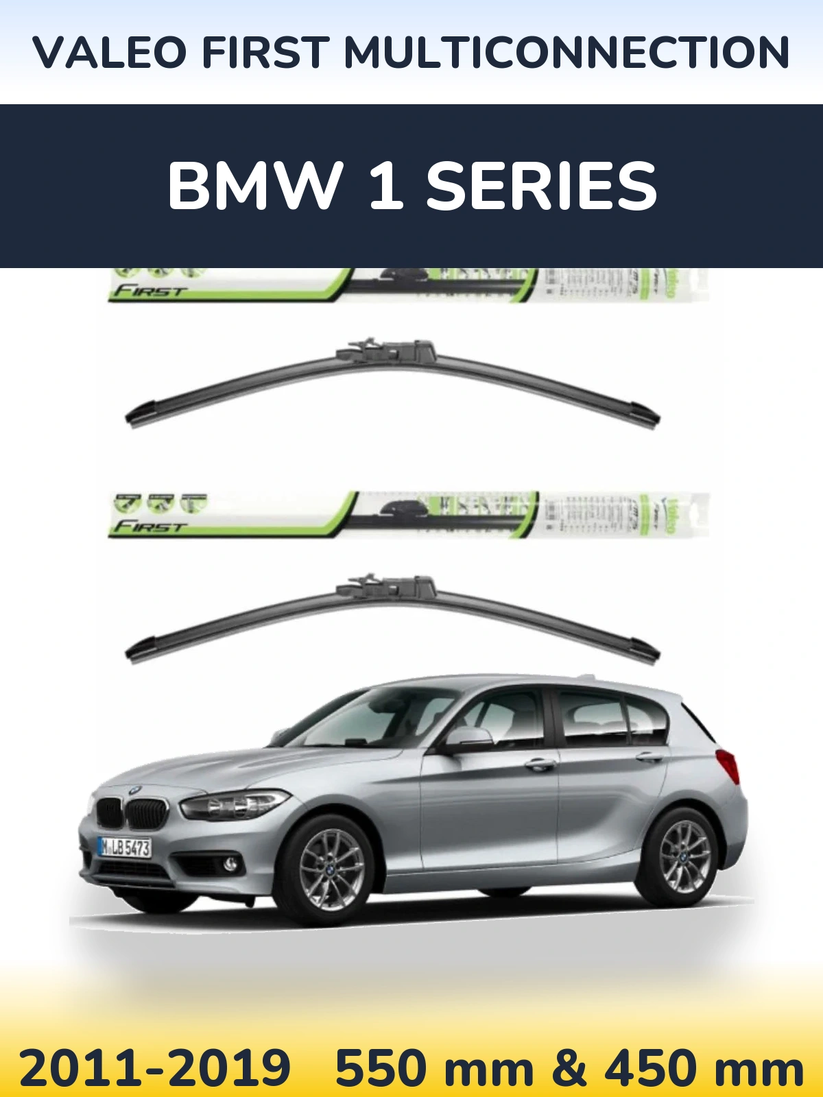 Комплект передніх щіток Valeo First MultiConnection 550 & 450 мм для BMW 1 Series 2011-2019