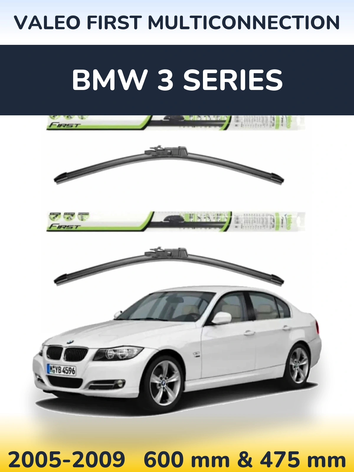 Комплект передних дворников Valeo First MultiConnection 600 & 475 мм для BMW 3 Series 2005-2009