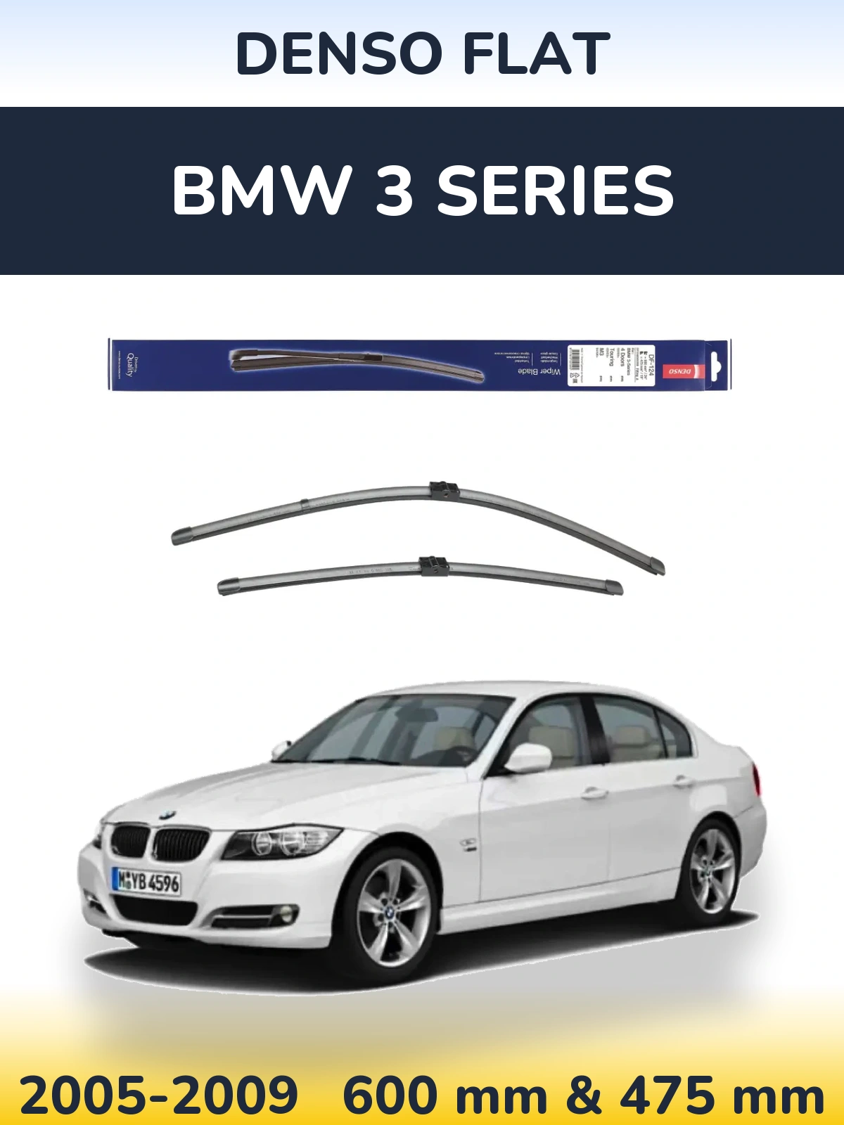 Комплект передних дворников Denso Flat 600 & 475 мм для BMW 3 Series 2005-2009