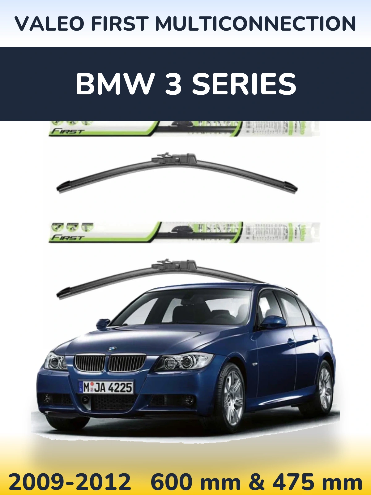 Комплект передніх щіток Valeo First MultiConnection 600 & 475 мм для BMW 3 Series 2009-2012