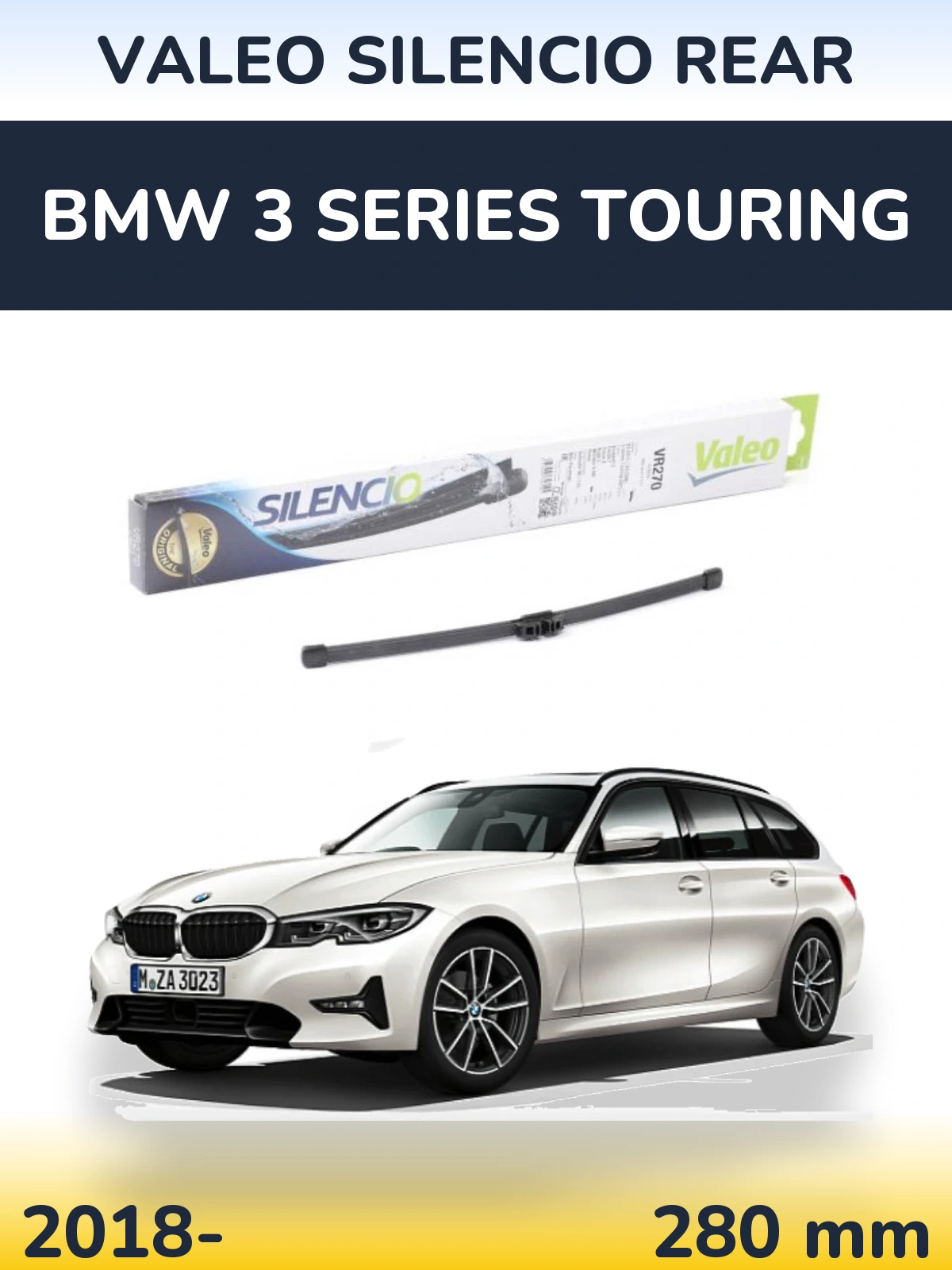 Rear wiper blade Valeo Silencio Rear 280 mm for BMW 3 Series Touring 2018-2026