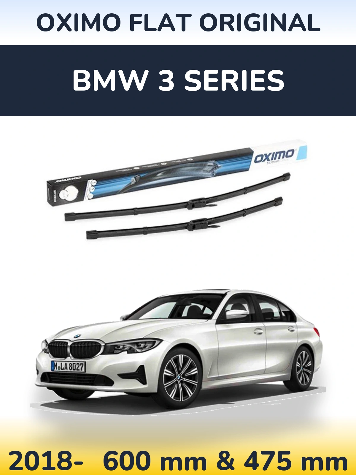 Komplet przednich wycieraczek Oximo Flat Original 600 & 475 mm do BMW Seria 3 2018-2026