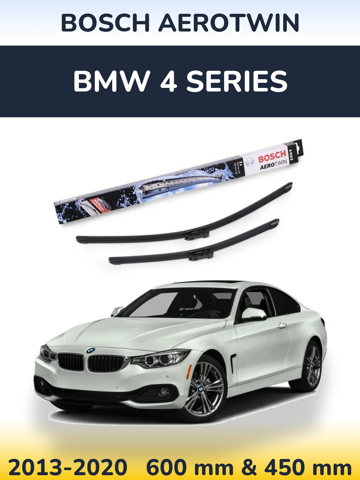 Komplet przednich wycieraczek BOSCH AeroTwin 600 & 450 mm do BMW Seria 4 2013-2020