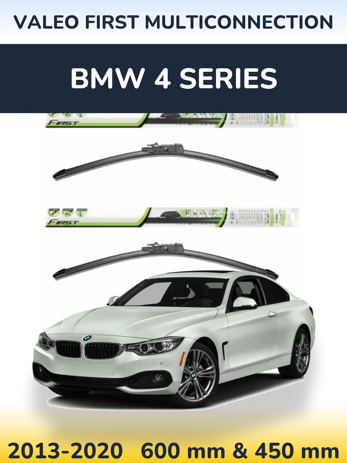 Komplet przednich wycieraczek Valeo First MultiConnection 600 & 450 mm do BMW Seria 4 2013-2020