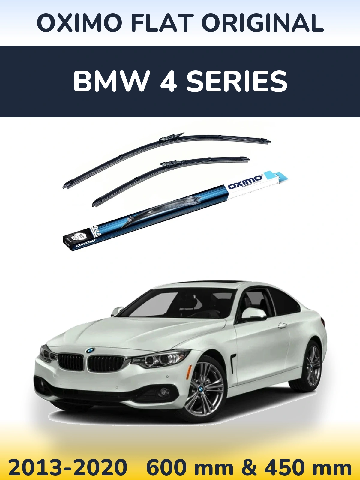 Комплект передних дворников Oximo Flat Original 600 & 450 мм для BMW 4 Series 2013-2020