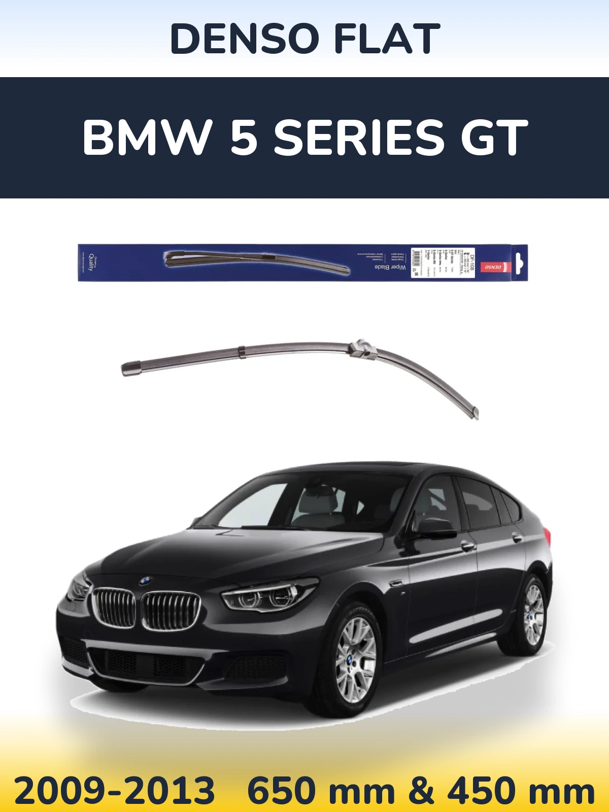 Komplet przednich wycieraczek Denso Flat 650 & 450 mm do BMW Seria 5 GT 2009-2013