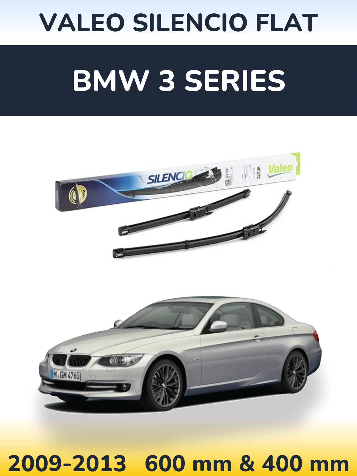 Комплект передних дворников Valeo Silencio Flat 600 & 400 мм для BMW 3 Series 2009-2013