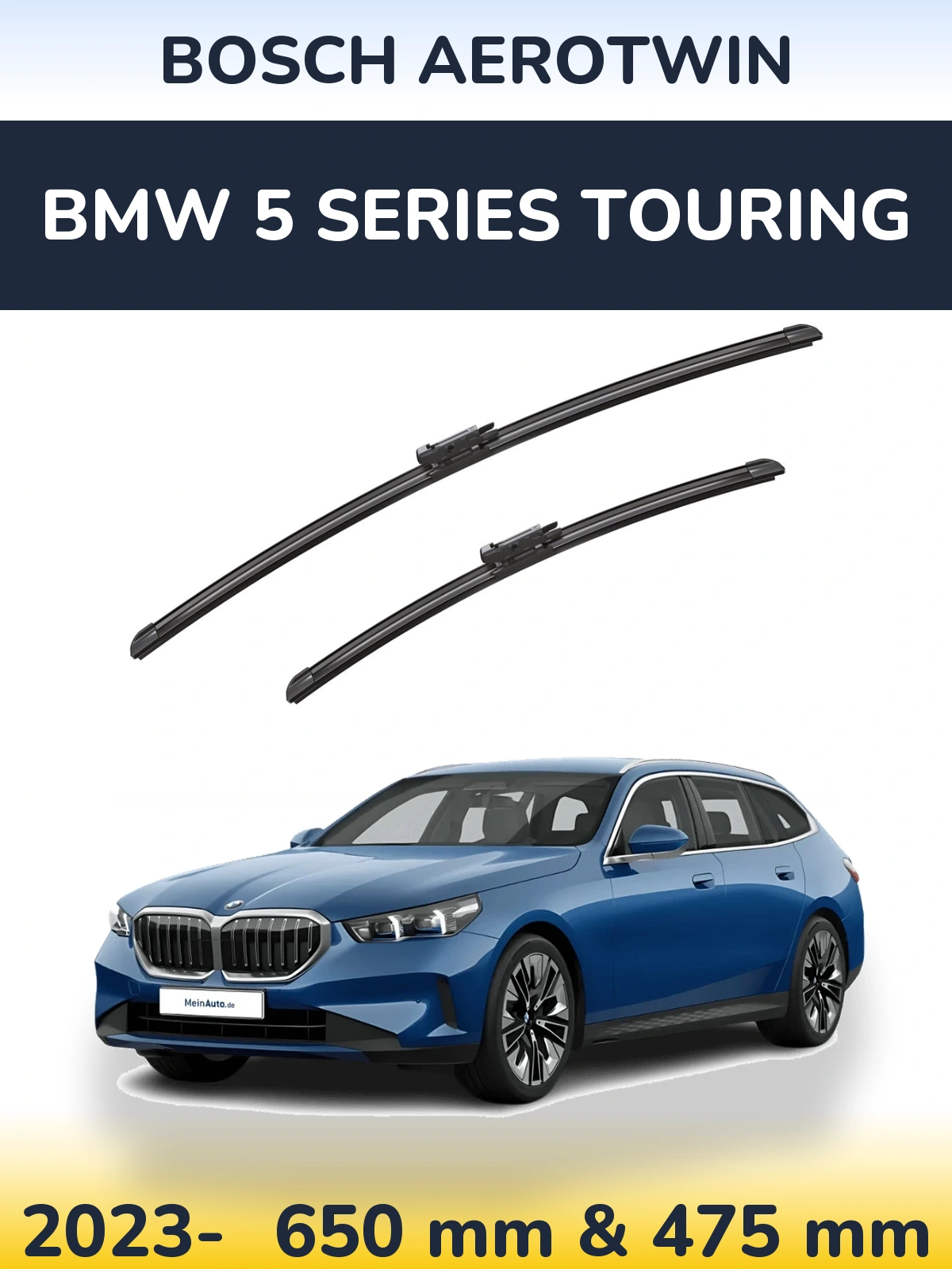 Комплект передніх щіток BOSCH AeroTwin 650 & 475 мм для BMW 5 Series Touring 2023-2026
