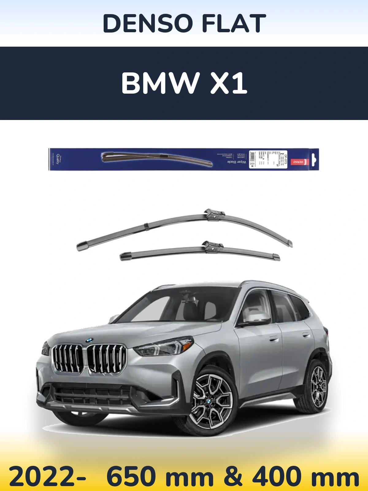 Komplet przednich wycieraczek Denso Flat 650 & 400 mm do BMW X1 2022-2026