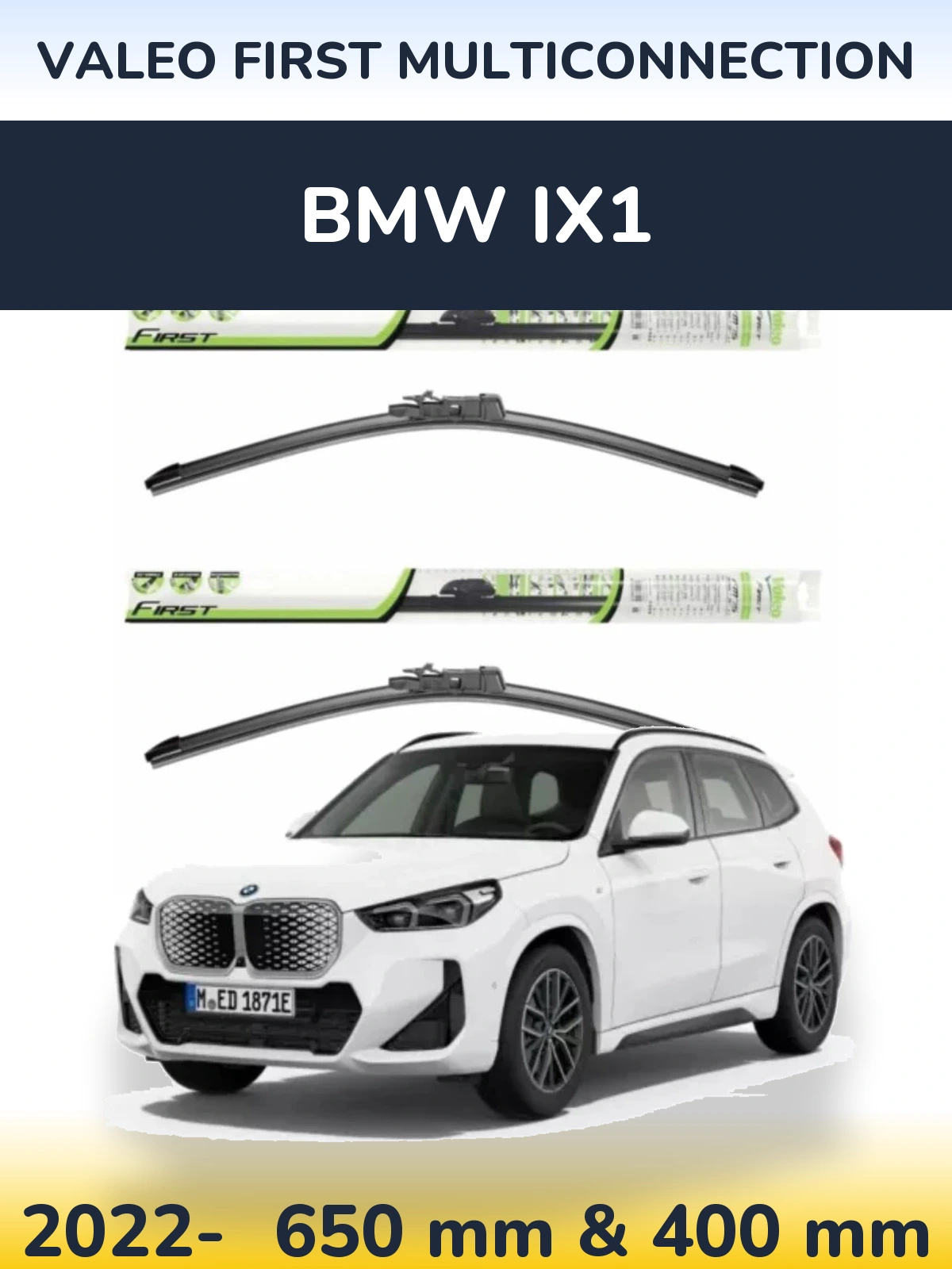 Комплект передних дворников Valeo First MultiConnection 650 & 400 мм для BMW iX1 2022-2026