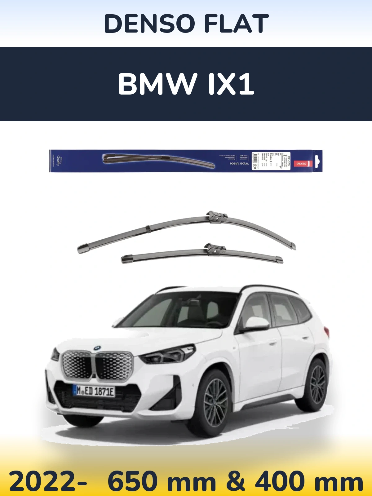 Komplet przednich wycieraczek Denso Flat 650 & 400 mm do BMW iX1 2022-2026