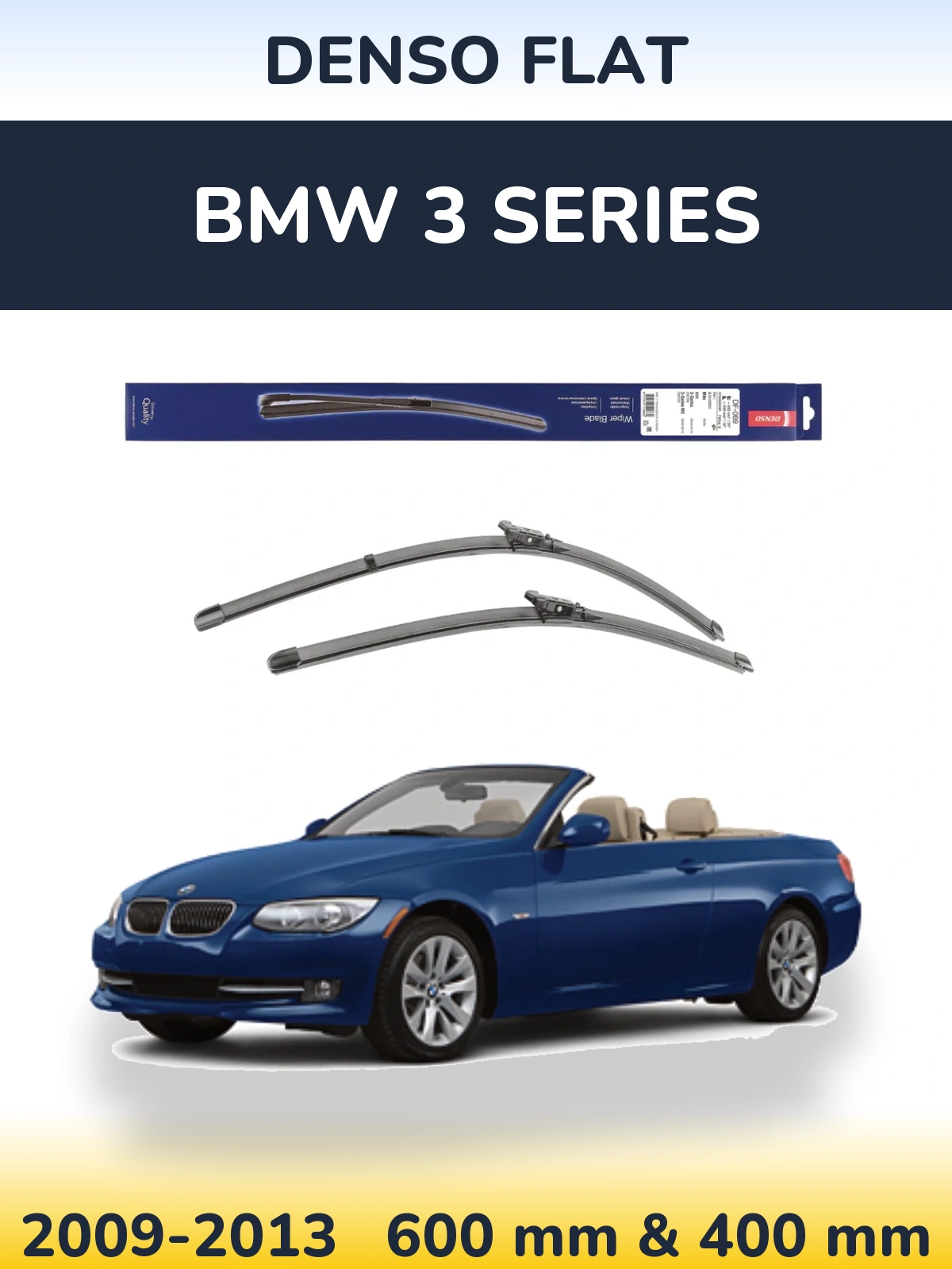 Комплект передніх щіток Denso Flat 600 & 400 мм для BMW 3 Series 2009-2013