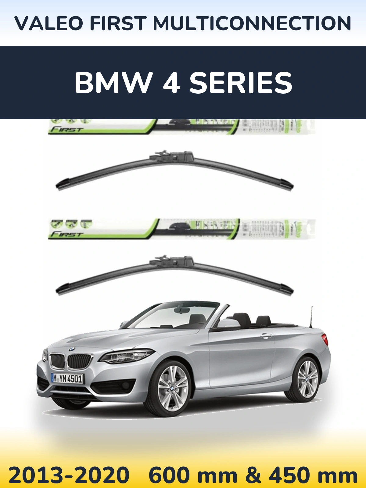 Комплект передних дворников Valeo First MultiConnection 600 & 450 мм для BMW 4 Series 2013-2020